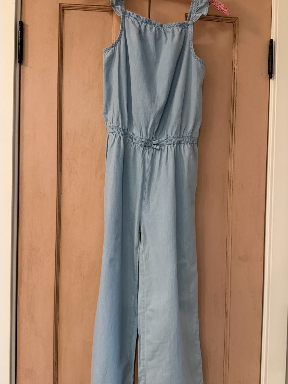 Nautica Light Blue Girls' Chambray Wide-Leg Jumpsuit